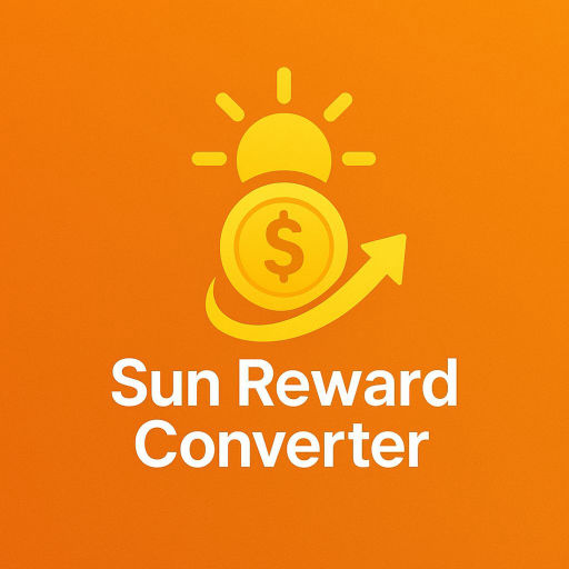 Sun reward converter icon